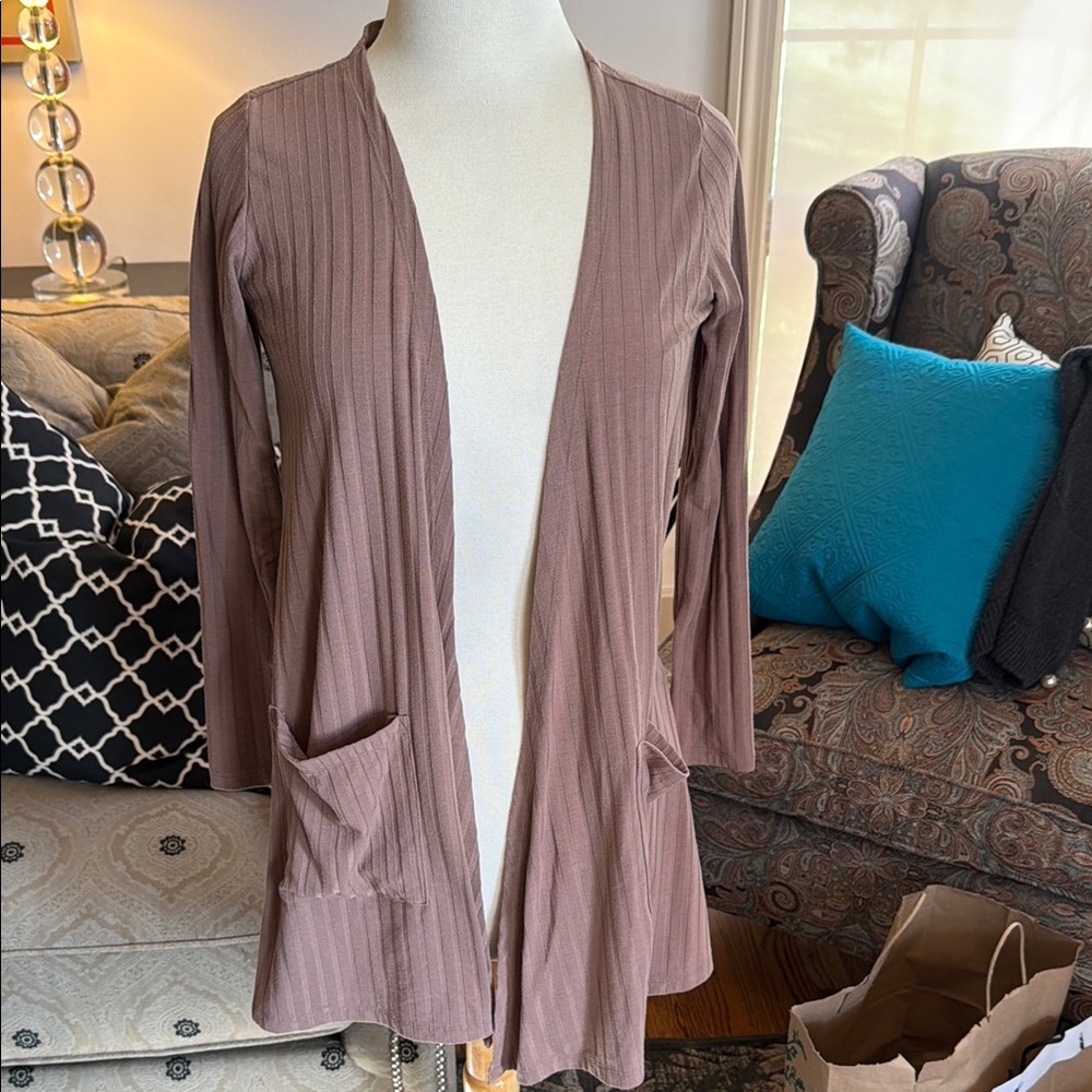 LuLaRoe Mauve Open Front Cardigan